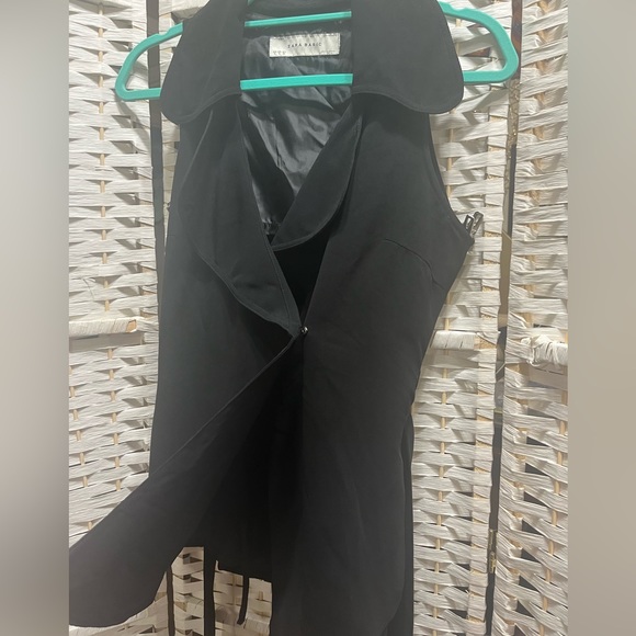 ZARA Black Sleeveless, Wrap Tunic Top with Tie-Waist Small - Picture 7 of 11